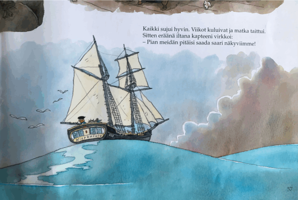 Hispaniolla drawing by Mauri Kunnas, from the book Merirosvot